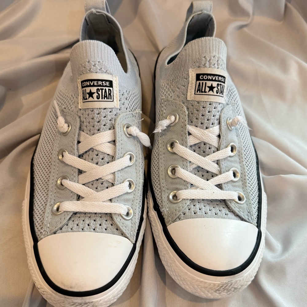 Converse Slip-On Knit Sneakers - Light Gray & White